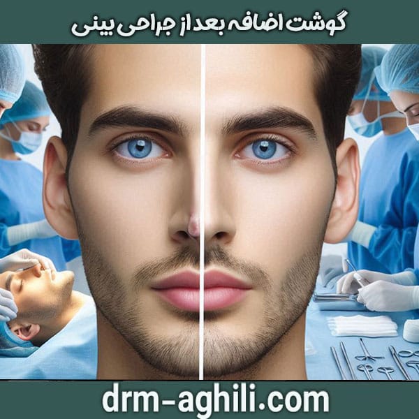 گوشت اضافه بعد از جراحی بینی دکتر عقیلی بهترین جراح بینی گرگان